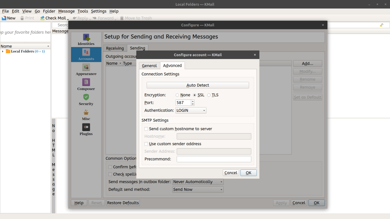 selecting outbound port and security