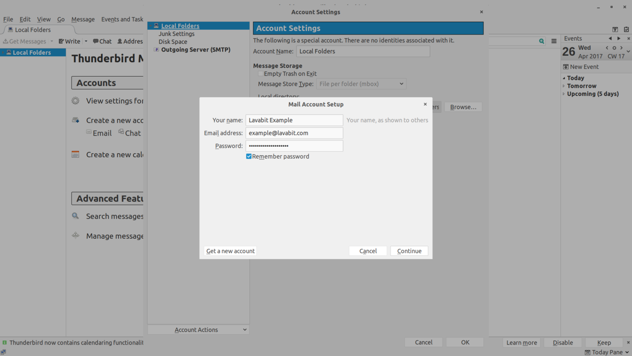 entering account information